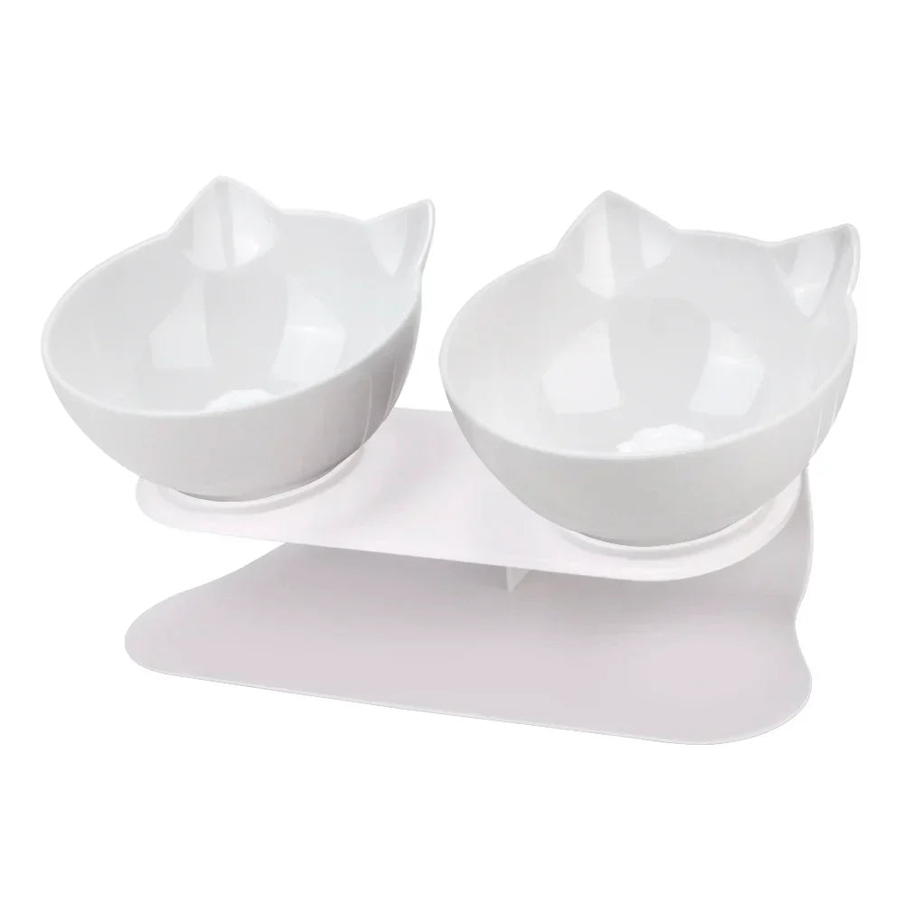 Ergonomic Double Pet Bowl Set – Non-Slip, Raised Stand for Dogs & Cats