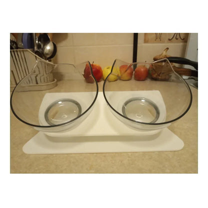 Ergonomic Double Pet Bowl Set – Non-Slip, Raised Stand for Dogs & Cats