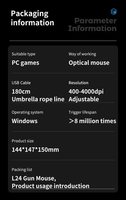 Gun-Style FPS Gaming Mouse