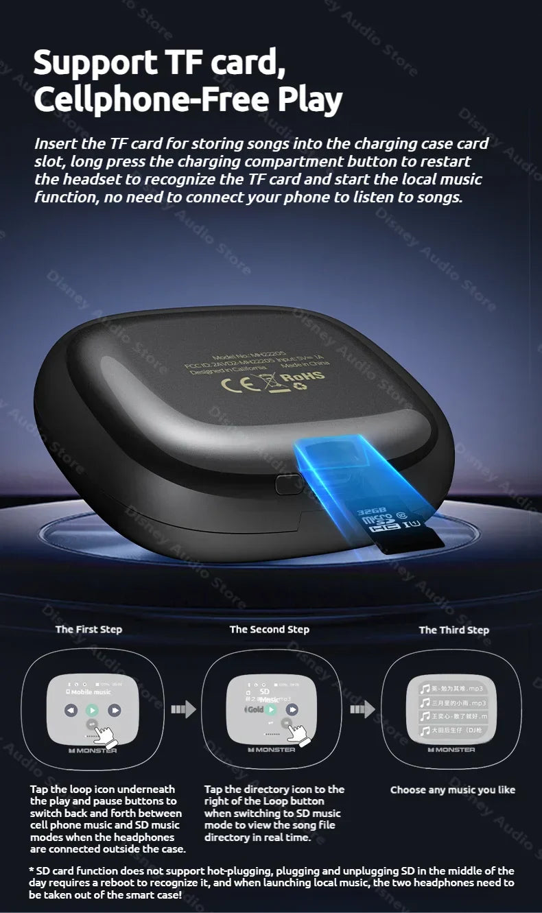 Wireless Open-Ear Sports Headphones – Bluetooth 5.4 + TF Card Support