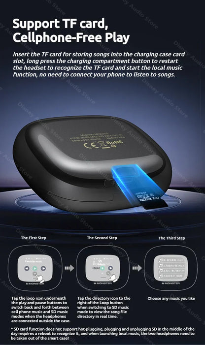 Wireless Open-Ear Sports Headphones – Bluetooth 5.4 + TF Card Support