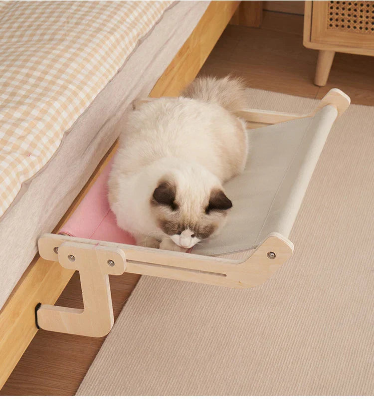 Cozy Cat Hammock – Wooden Hanging Bed