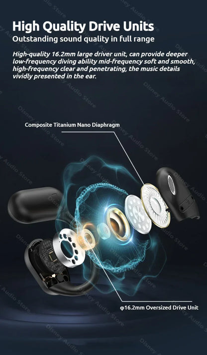 Wireless Open-Ear Sports Headphones – Bluetooth 5.4 + TF Card Support