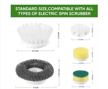 Electric Spin Scrubber – Power Cleaning Brush with 5 Replaceable Heads