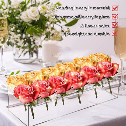 Transparent Flower Vase – Elegant Centerpiece for Dining or Events