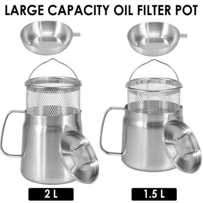 Oil Filter Fry Basket & Storage Pot