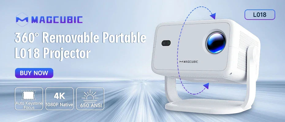 4K Android Projector – HY300 Pro with WiFi6, 260ANSI, BT5.0, and Home Theater Quality