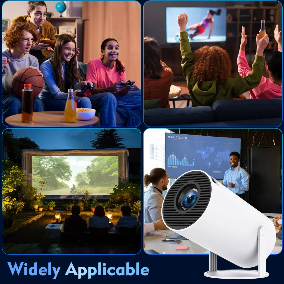 4K Android Projector – HY300 Pro with WiFi6, 260ANSI, BT5.0, and Home Theater Quality
