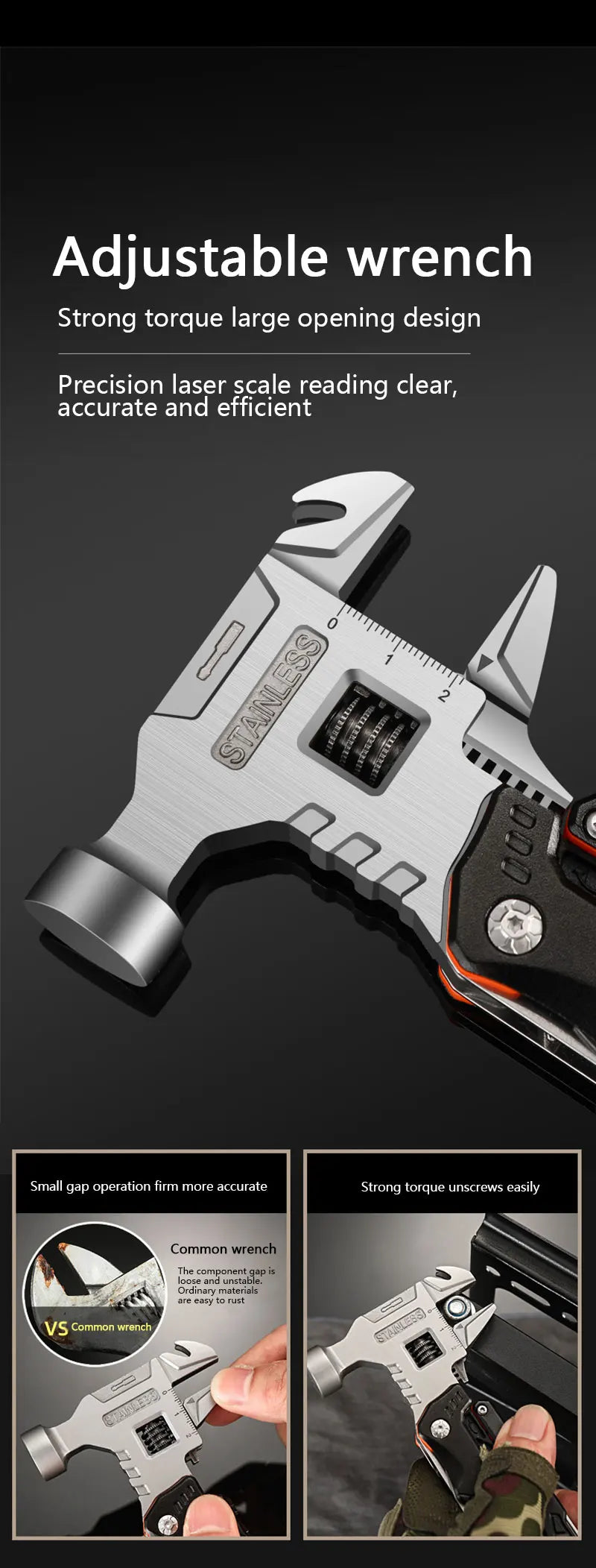 All-in-One Emergency Tool – Hammer, Pliers, Wrench & More in One