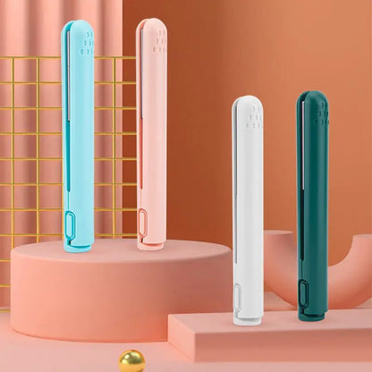 Portable 2-in-1 Curling Iron – USB Rechargeable Straight & Curl Tool