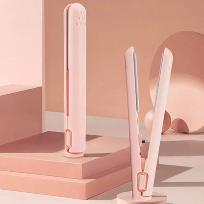 Portable 2-in-1 Curling Iron – USB Rechargeable Straight & Curl Tool