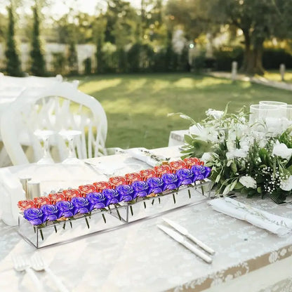 Transparent Flower Vase – Elegant Centerpiece for Dining or Events